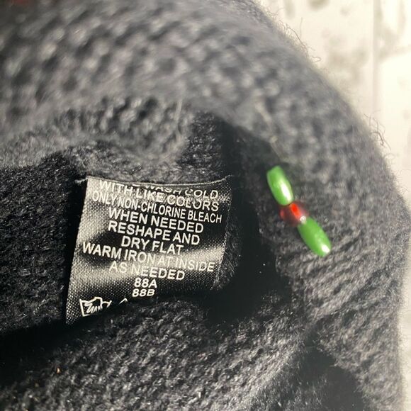 Hampshire Studio Black Christmas Beaded Appliqué Embroidered Sweater Vest PS Vtg - Picture 6 of 7